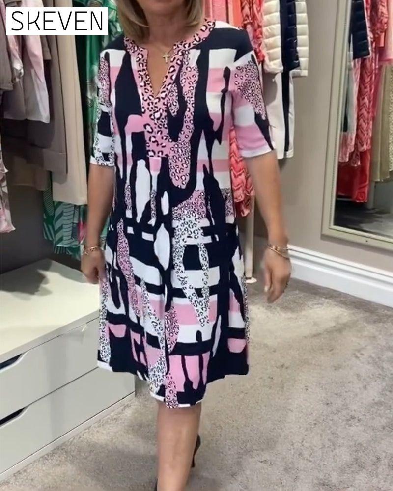 Women's leopard print midi dress casual dresses spring