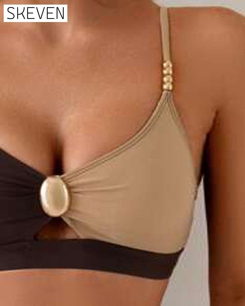 Sexy Triangel-Badeanzug mit hohem Bund und BH