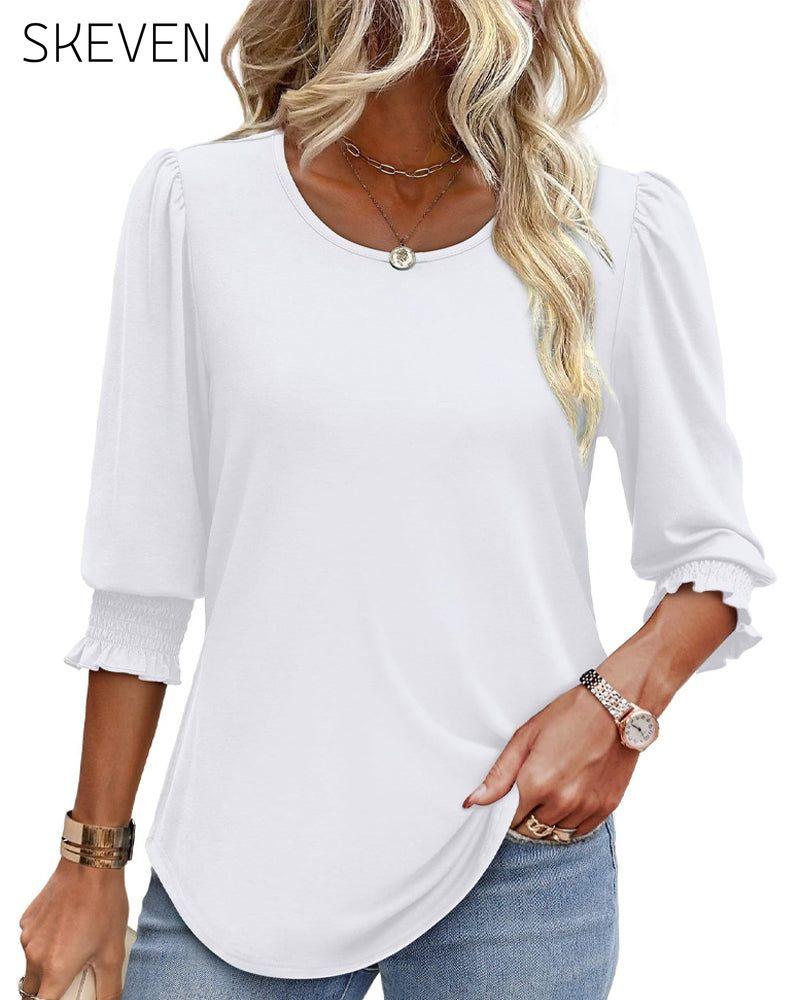 Puff Sleeve Printed Blouse