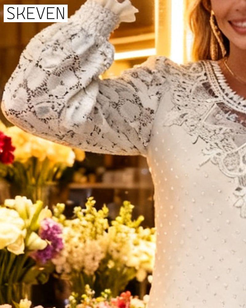 Elegante, einfarbige Langarmbluse