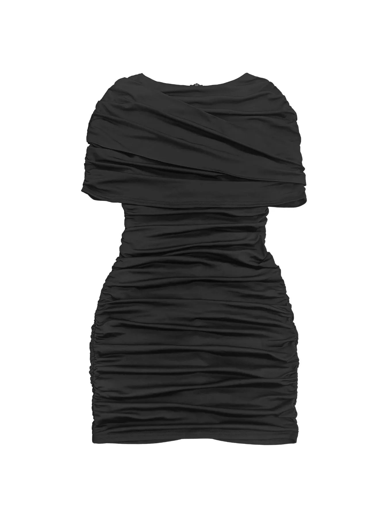 Ruched Half Sleeve Mini Dress