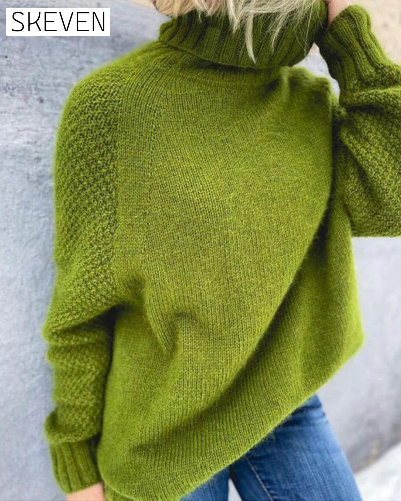 Einfarbiger Rollkragenpullover