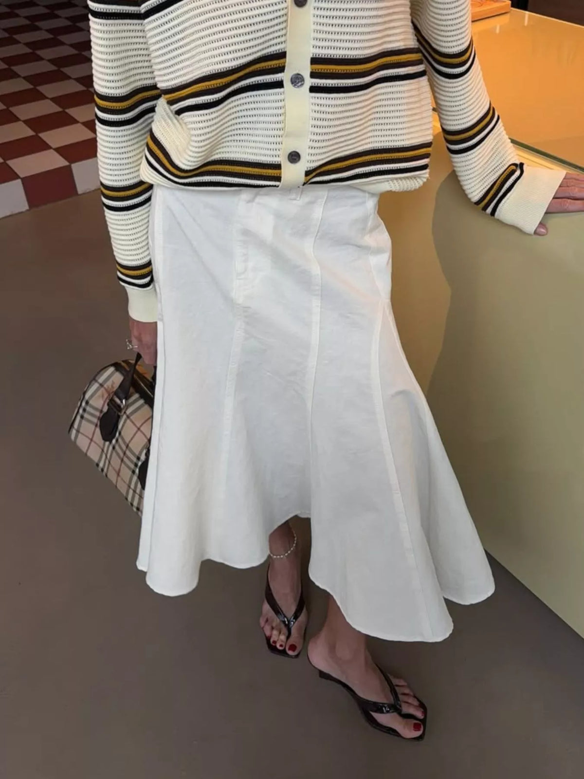High-Waisted Mermaid Midi Skirt
