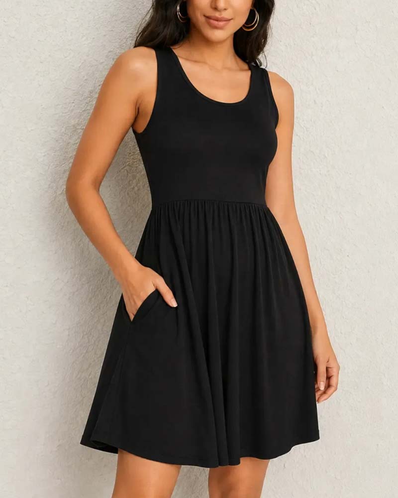 Sleeveless Loose A-Line Mini Dress