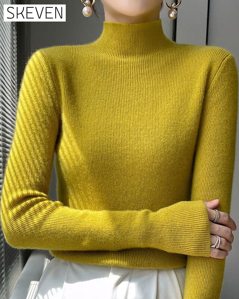 Half-High Neck Knitted Sweater