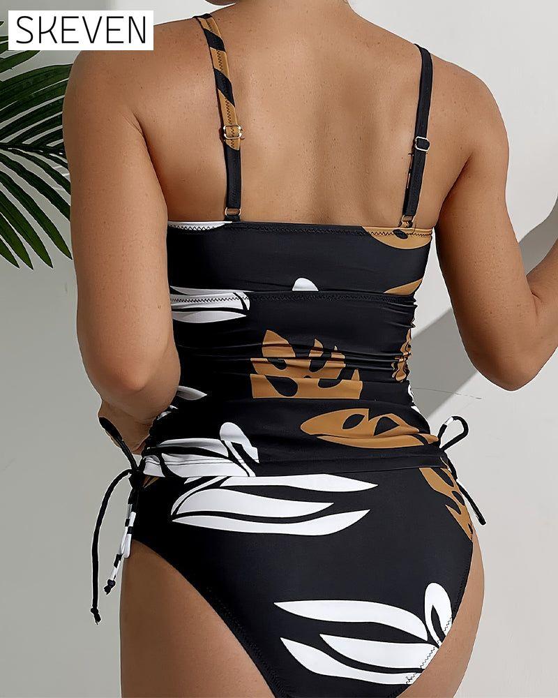 Sexy Tankini mit Retro-Print und Schnürung
