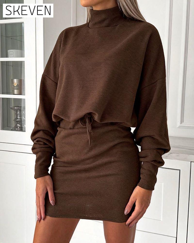 High Neck Fashion Bodycon Dress
