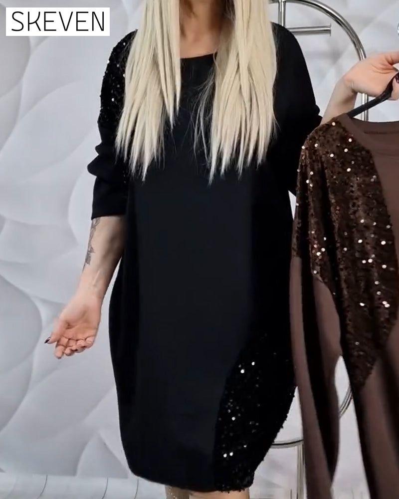 Paillettenkleid mit Rundhalsausschnitt