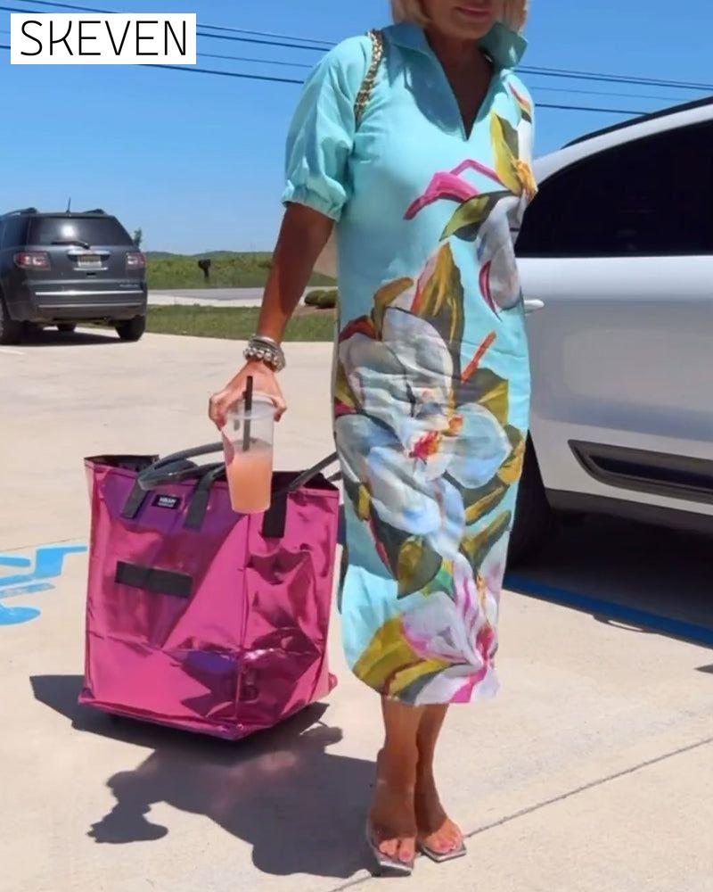 Floral print loose casual dress casual casual dresses summer