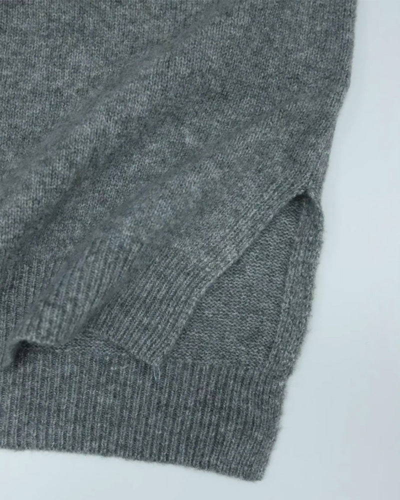 Crew Neck Side Slit Pullover