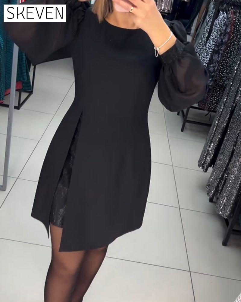 Elegantes einfarbiges Kleid