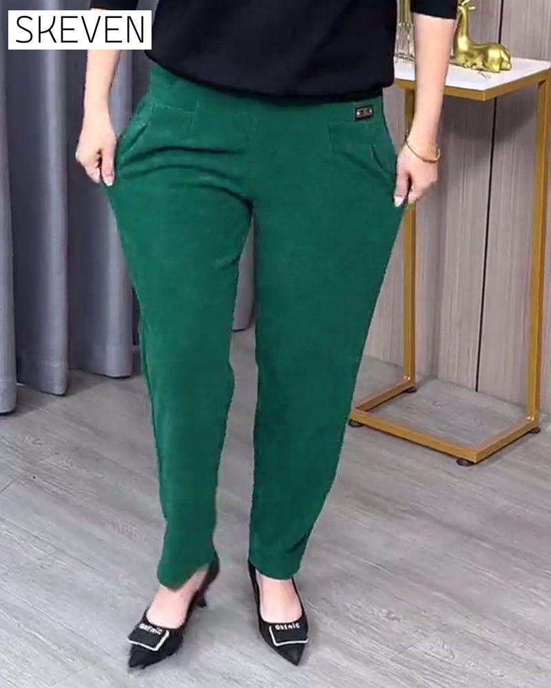 Solid Color Stretch Skinny Pants