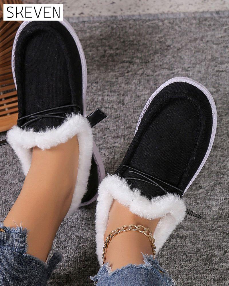 dicke, warme Baumwollschuhe in Unifarben