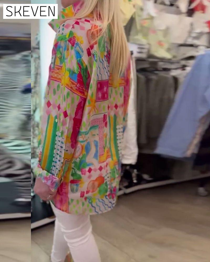Colorful Stylish Lapel Shirt
