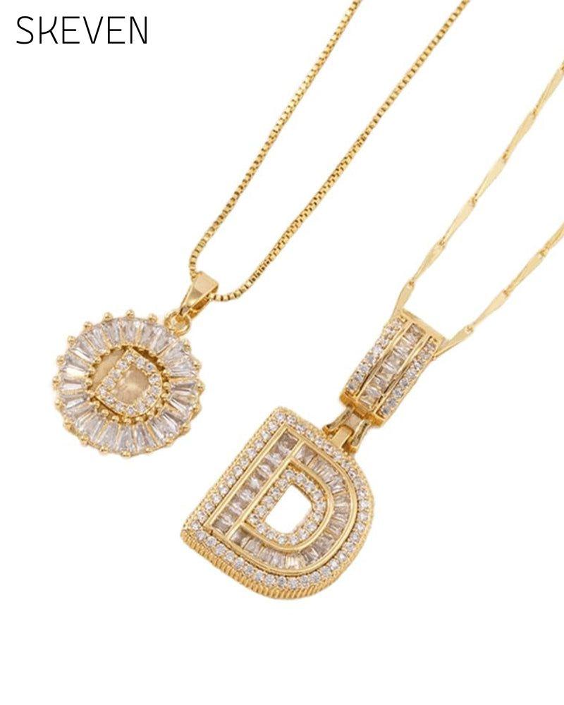 Initial Letter Pendant Necklaces -2 Pack