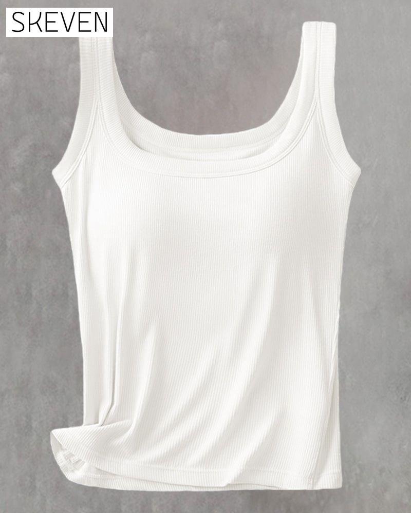 Solid Color Built In Bra Vest