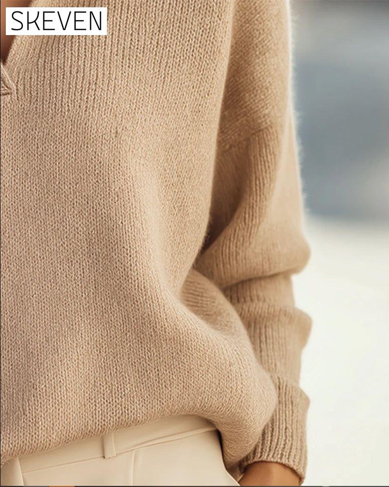 Pull élégant et polyvalent à col en V