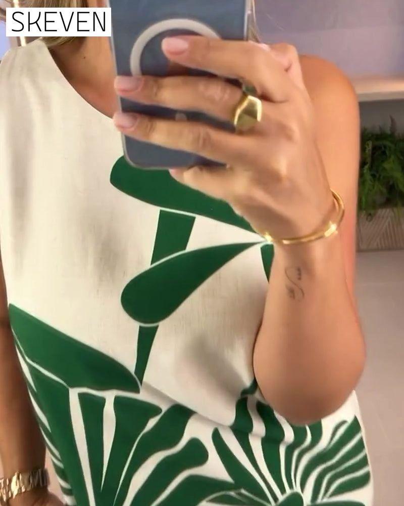 Summer sleeveless printed dress casual dresses summer