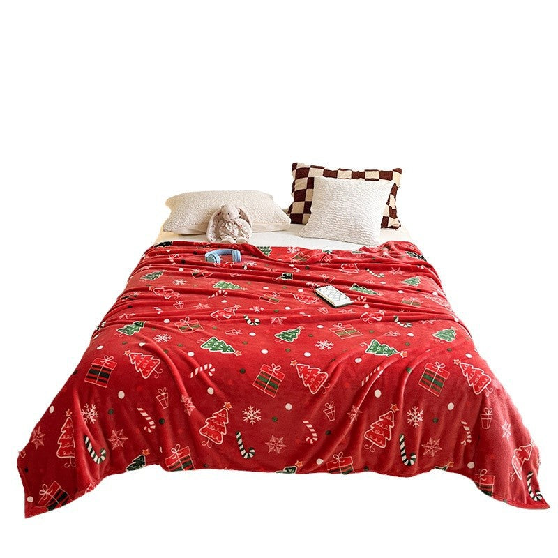 Creative Printing Christmas Thickened Flannel Blanket
