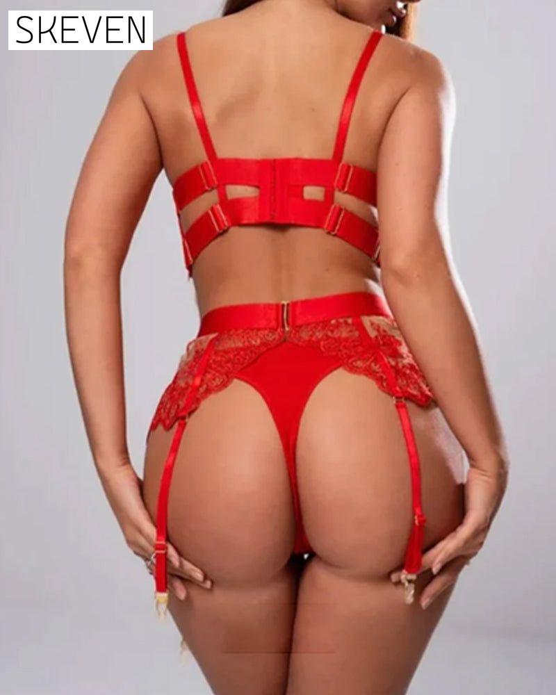 Embroidered Sexy Five-Piece Underwear