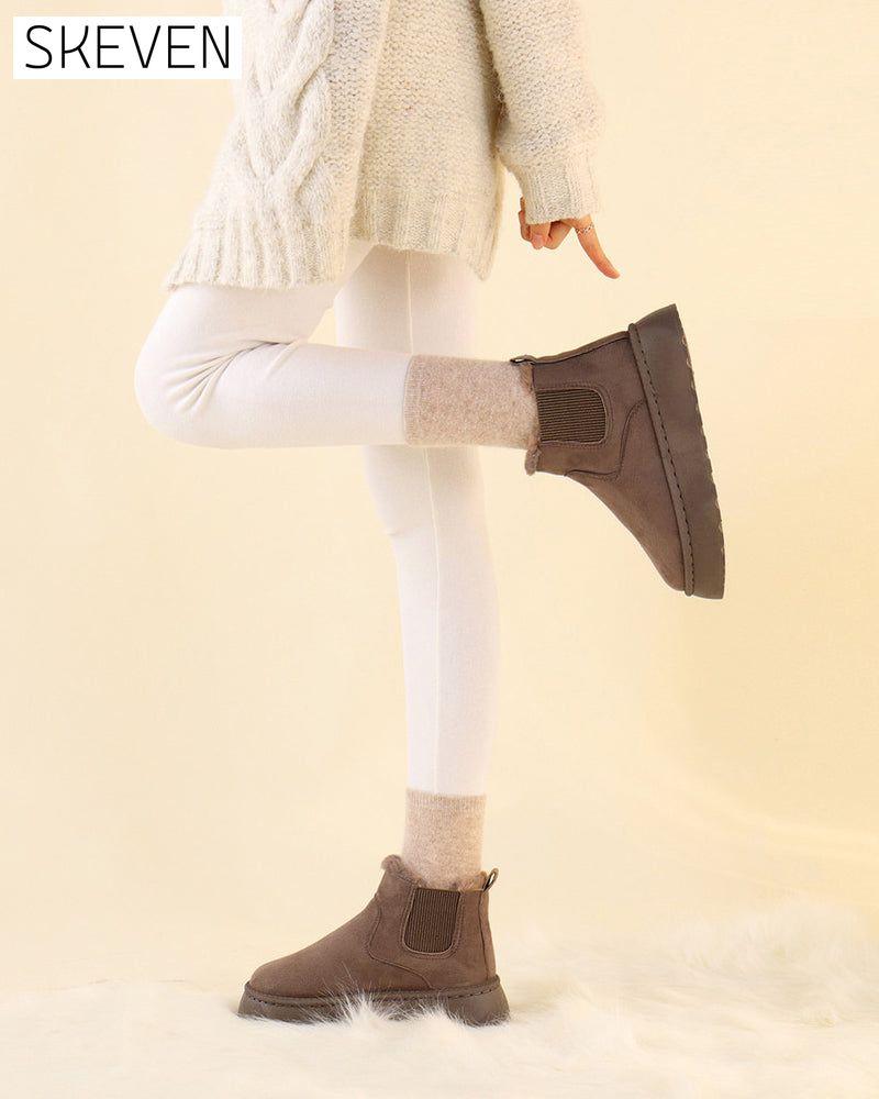 Thick-soled solid color snow boots