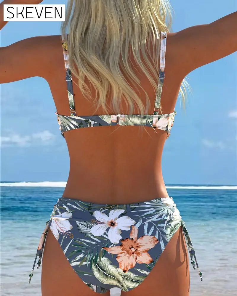 Bikini deux pièces imprimé élégant