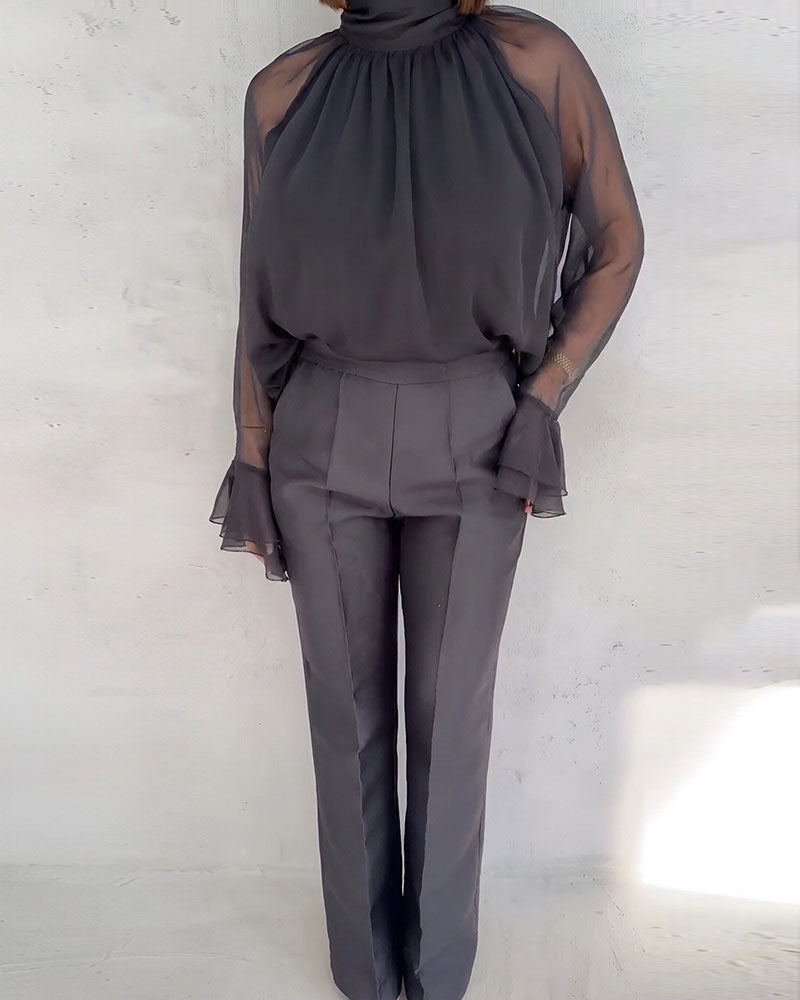 Mesh Splicing Elegant Blouse