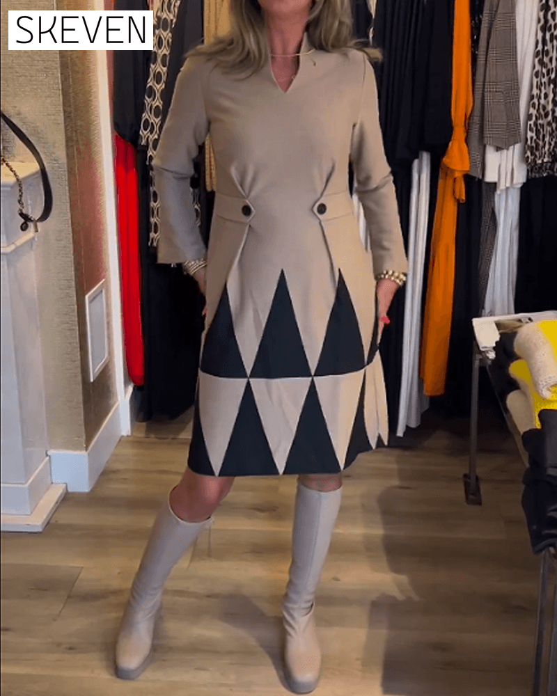 Elegant Geometric Print Dress