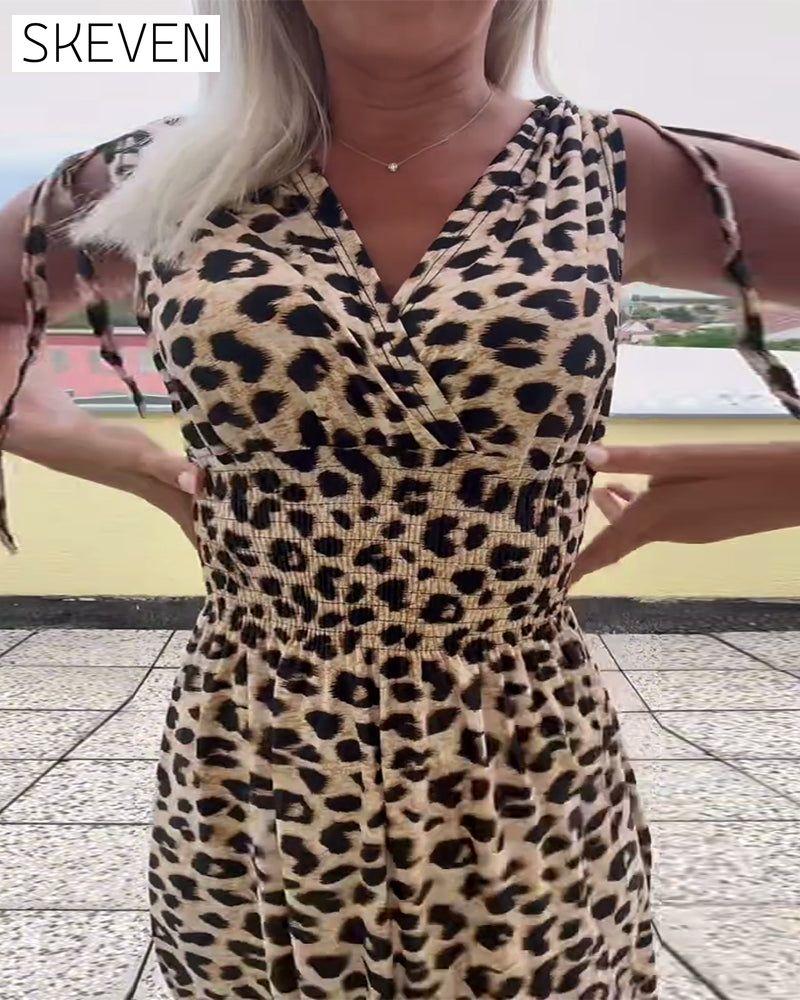 Leopard Print Sleeveless Dress