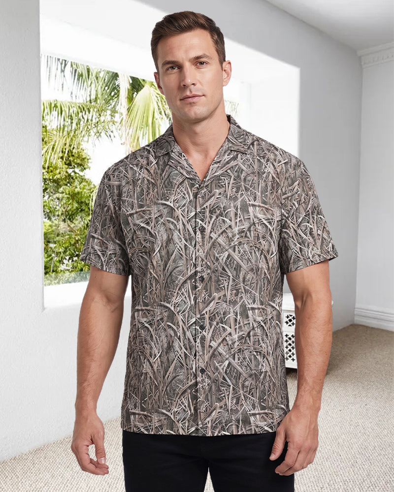 Reed Camouflage Print Casual Shirt