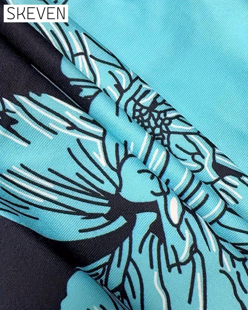 Débardeur imprimé colorblock sans manches à col en V