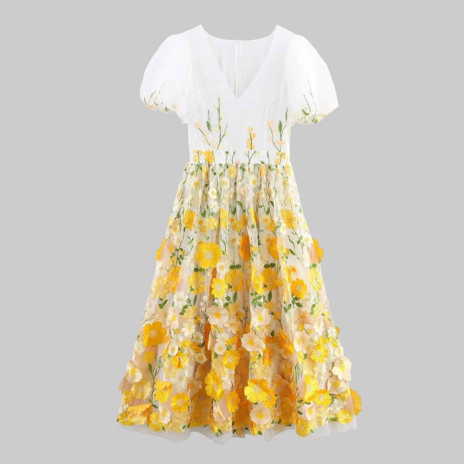 Floral Patchwork Embroidered Maxi Dress