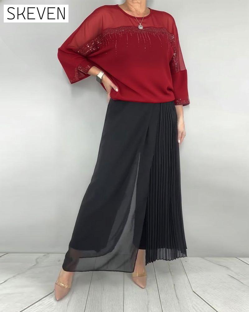 Mesh Splicing Loose Blouse