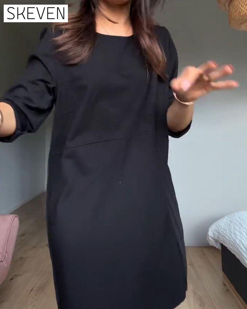 Akkordeon-Falten-Patchworkkleid