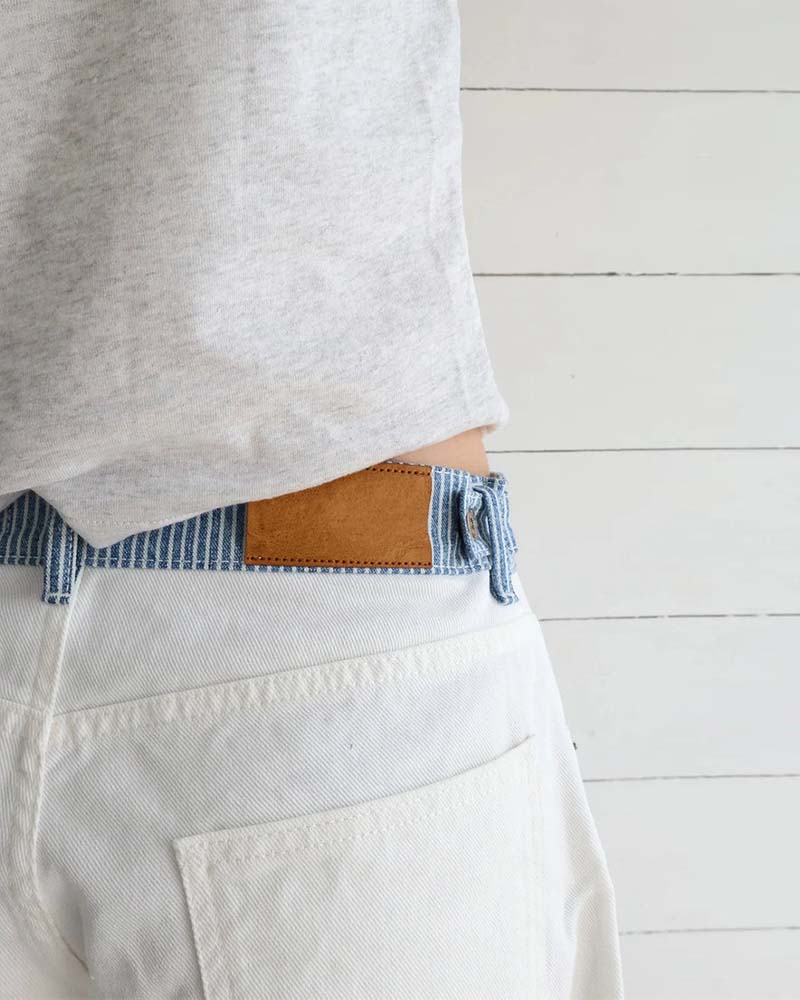 Striped Contrast Waistband Straight-Leg Pants