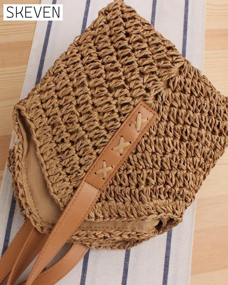 Strohtasche mit Umhängetasche