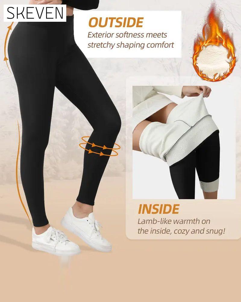 Warme, hochtaillierte und kuschelig gefütterte Leggings