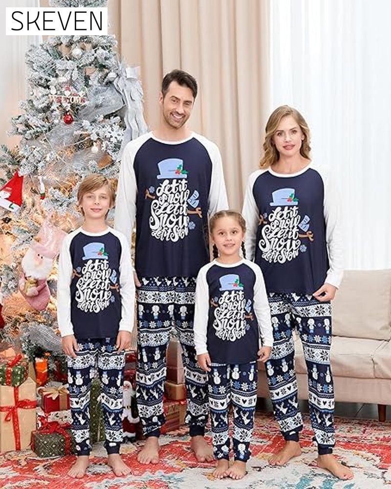 Christmas printed casual family Pajama Sets