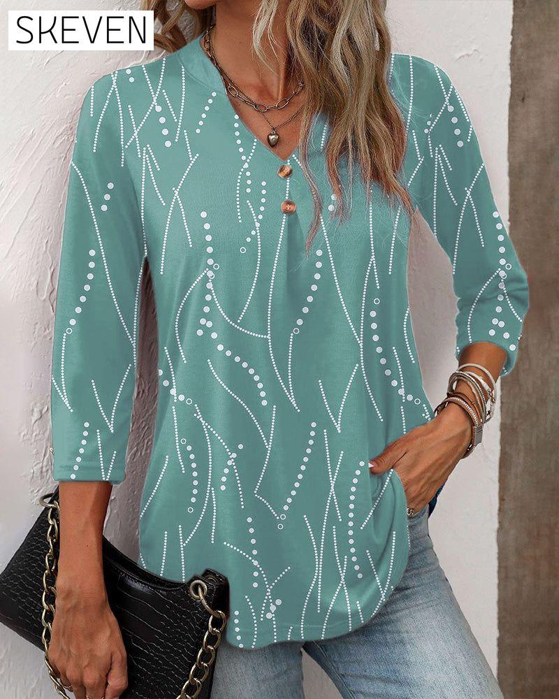 Elegantes Top mit Knopfleiste und V-Ausschnitt