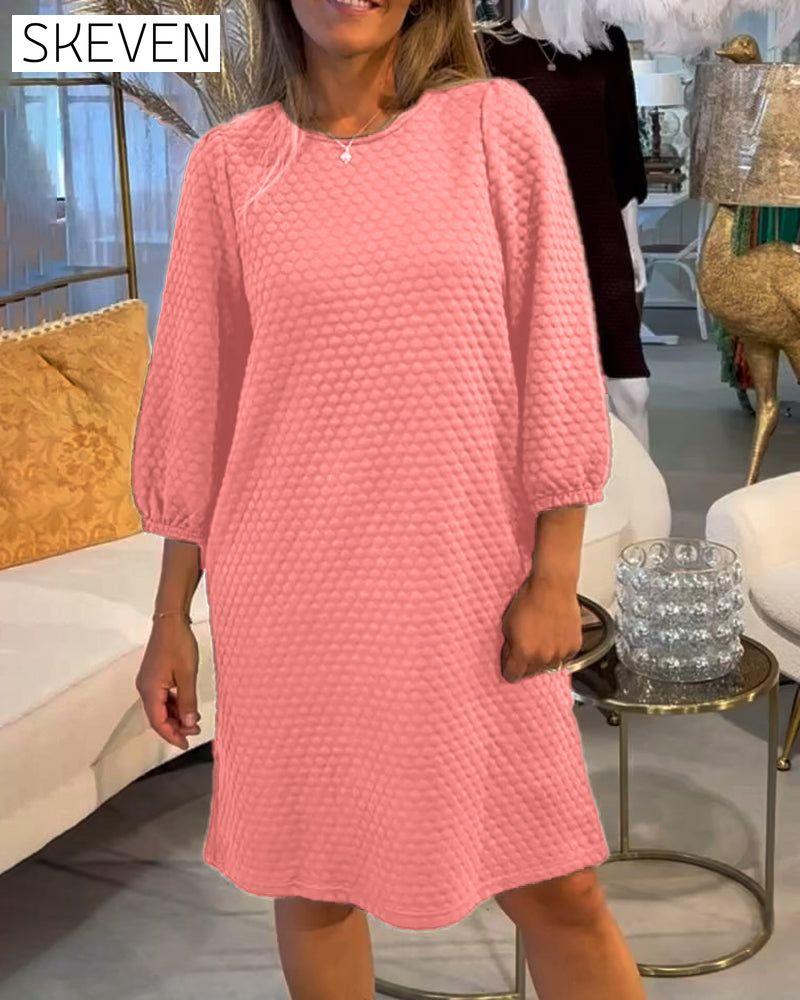 Elegant Solid Color Dress