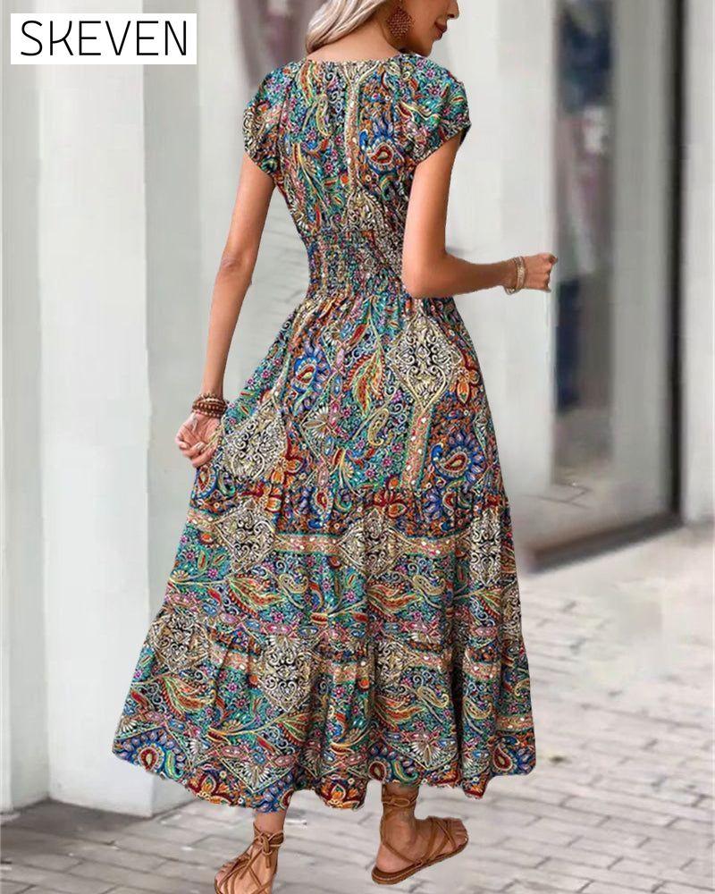 Elegant vintage printed dress 23BF Casual Dresses Clothes Dresses SALE Spring Summer