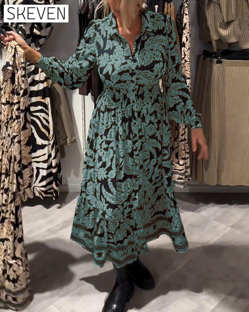 Robe à revers imprimé