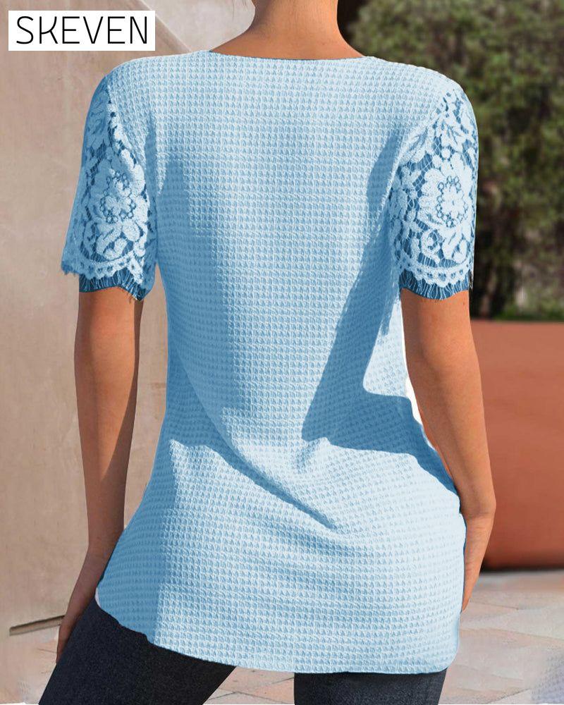 Kurzarm-T-Shirt aus Spitze