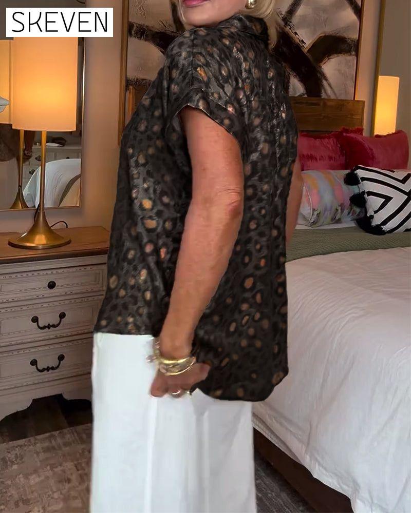 Casual Leopard Print Blouse