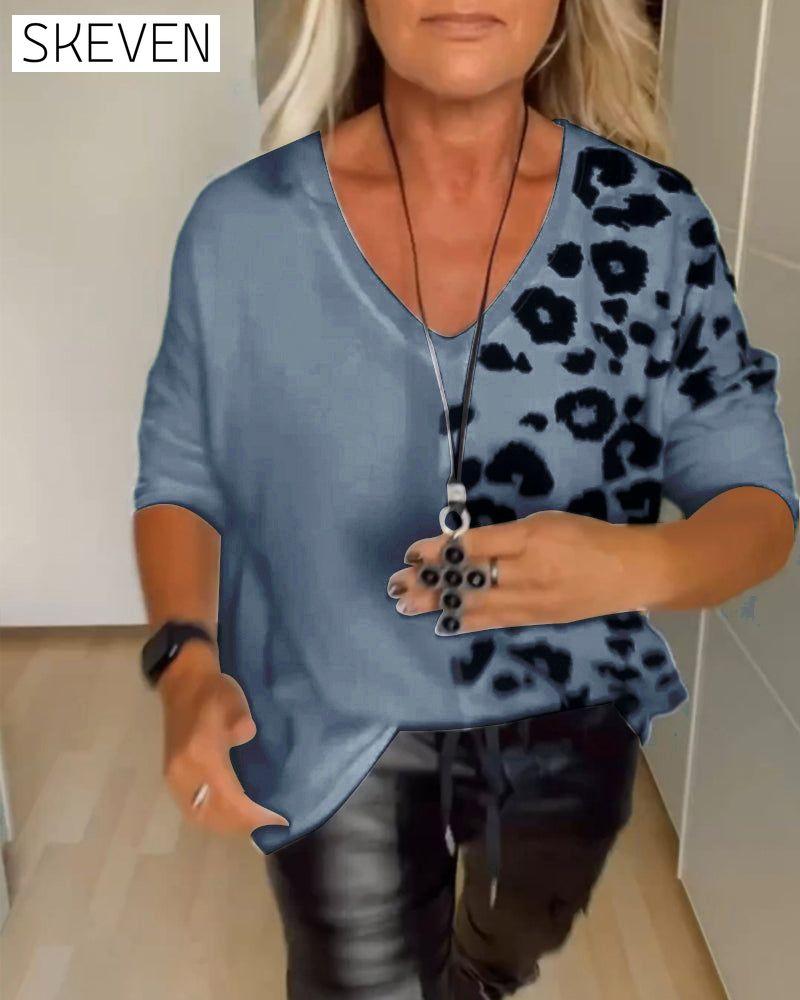 V Neck Color Block Top