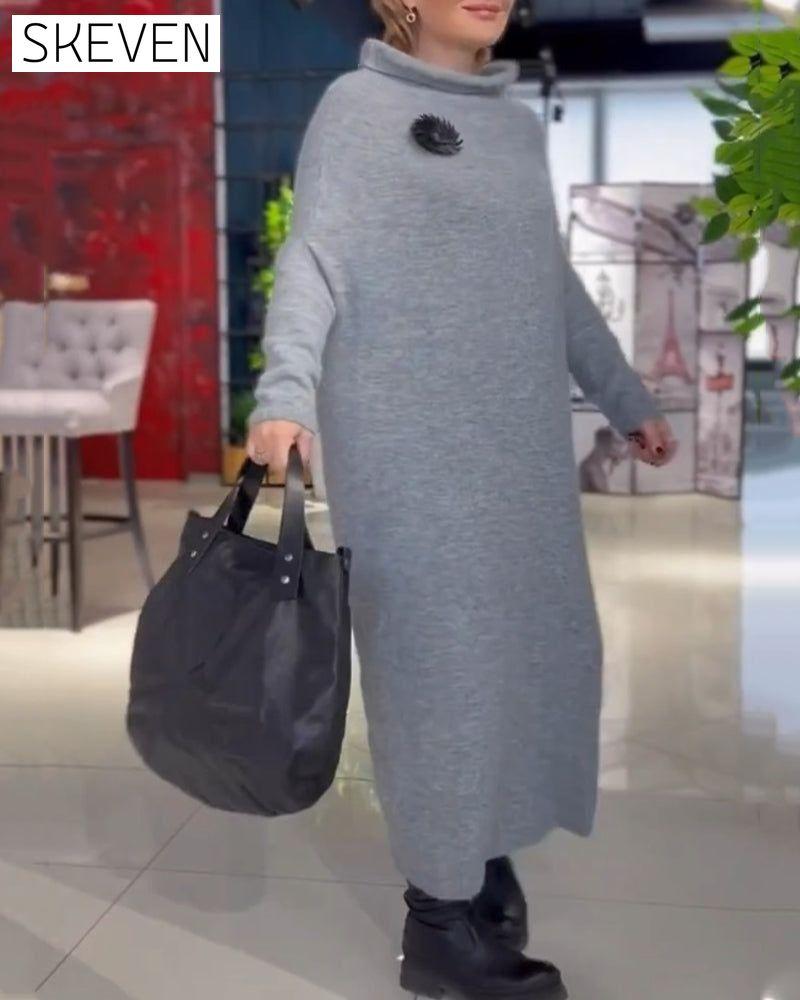 Turtleneck Long Sleeve Loose Dress 2023 f/w 23BF casual dresses Clothes Dresses