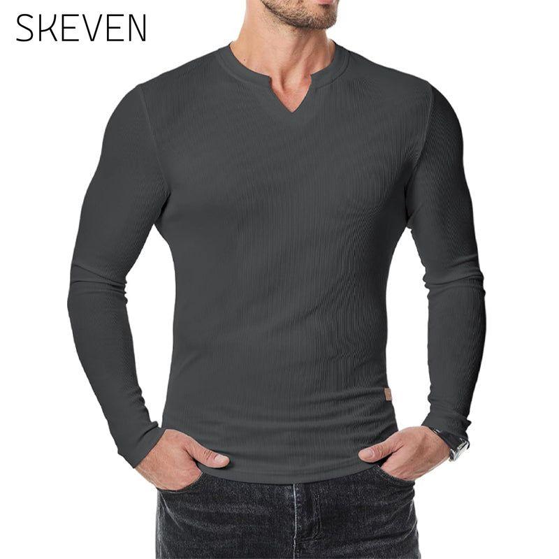 Slim-Fit-Muskelshirt mit V-Ausschnitt für Herren
