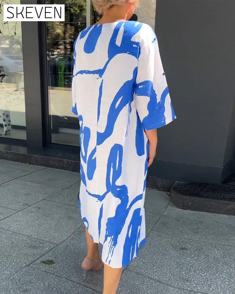 Fashion print pocket dress