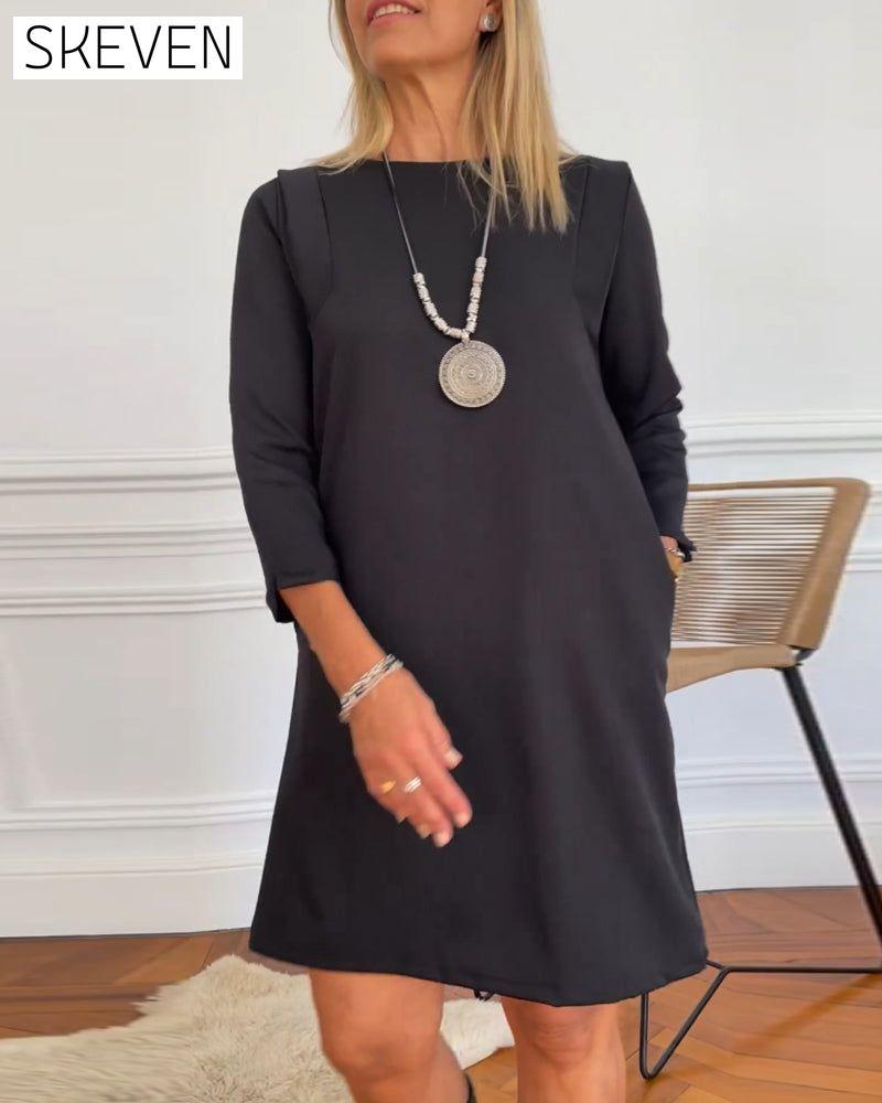 Robe élégante droite à manches longues