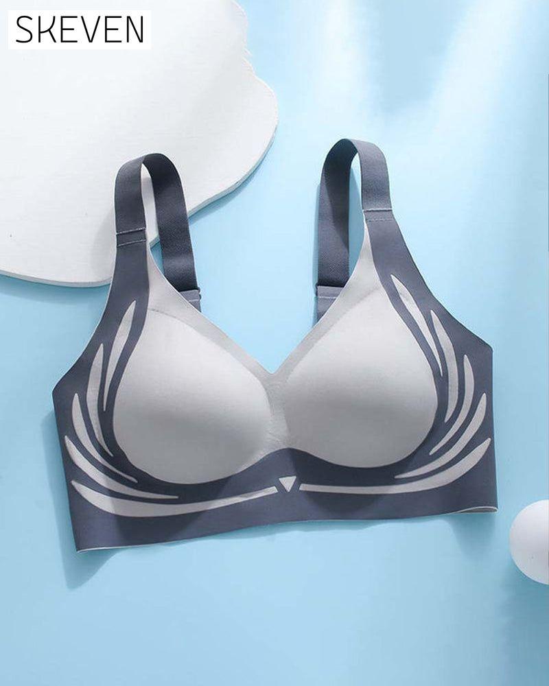 Lifting anti-sagging wireless push-up bra